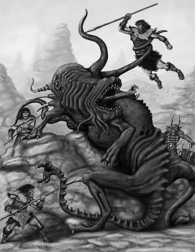 Human Cavemen Battling Banebrood