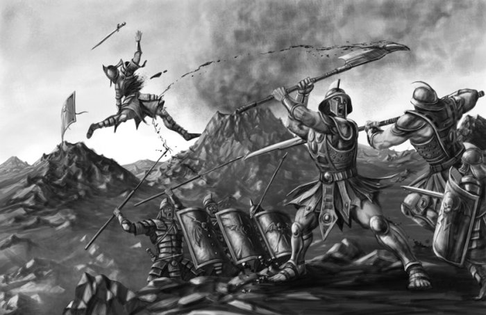 Halodyne Ogres Fighting Mortan Legionnaires
