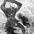 Shadow Trolls Fighting Cyclops Bisonbrood